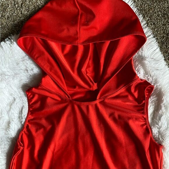 Revolution Dancewear 4 Piece Costume Black Vest Red Top Animal Print Pants Tie - Picture 8 of 16